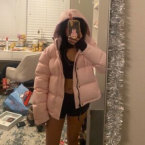 The Super Puff Pink Jacket in Chalk Pink Matte